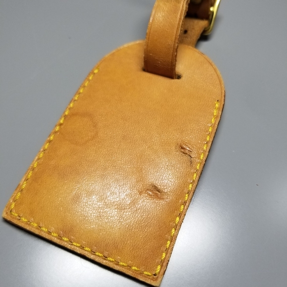 LOUIS VUITTON Vachetta leather luggage tag France - Picture 5 of 13